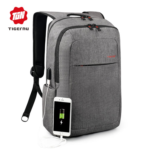 Tigernu Brand External USB Charge Backpack Male Mochila