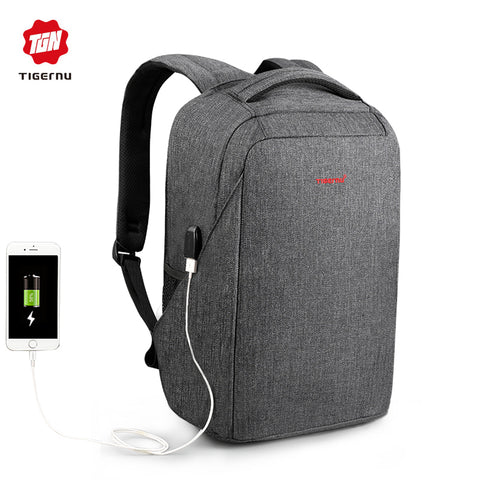 Tigernu Brand USB Charging 15.6inch Laptop Backpack Men Anti-Theft backpack